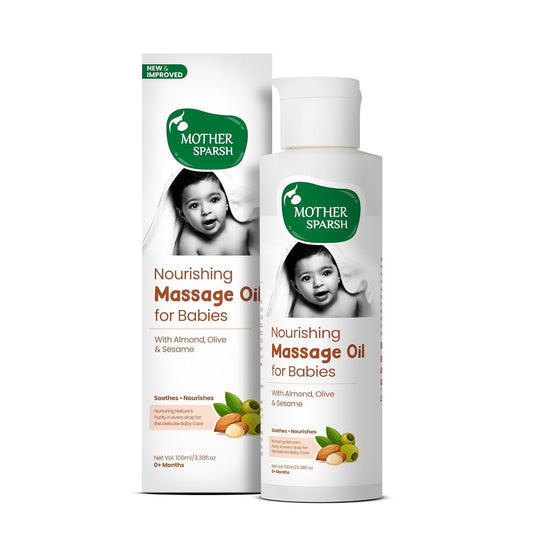Mother Sparsh Ayurvedic Baby Massage Oil 18 Herb Extracts with Almond & Avocado, 100 ml