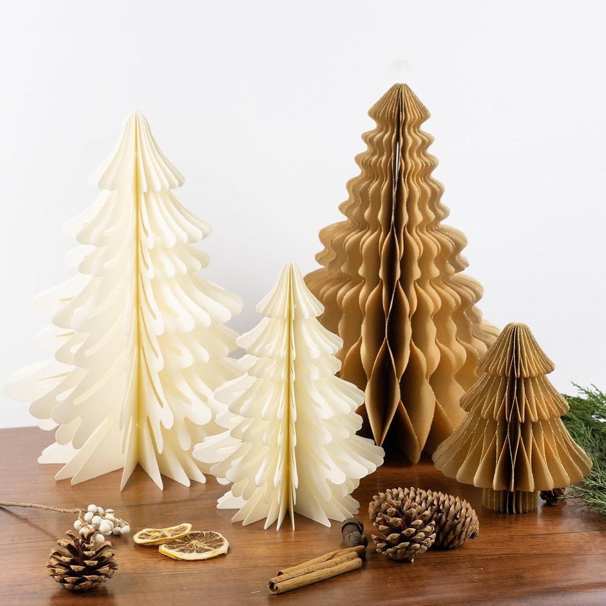 4 Pcs Honeycomb Christmas Tree, 3D Paper Trees Table Centerpiece, 6-12.6" Christmas Tree Home Decoration Indoors Christmas Decorations Xmas Party Holiday Decor