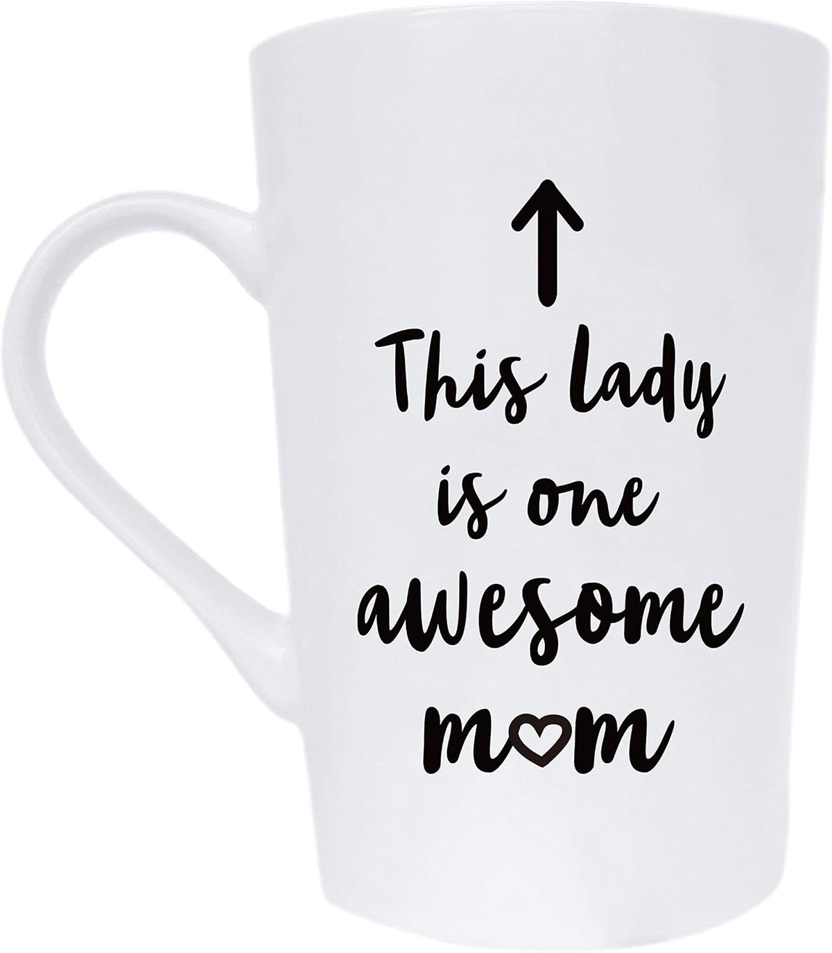 MAUAG This Lady is One Awesome Mom Coffee Mug Christmas Gifts, Funny Quote Cup for Mother's Day or Valentine's Day from Daughter Son or Husband, White 15 Oz