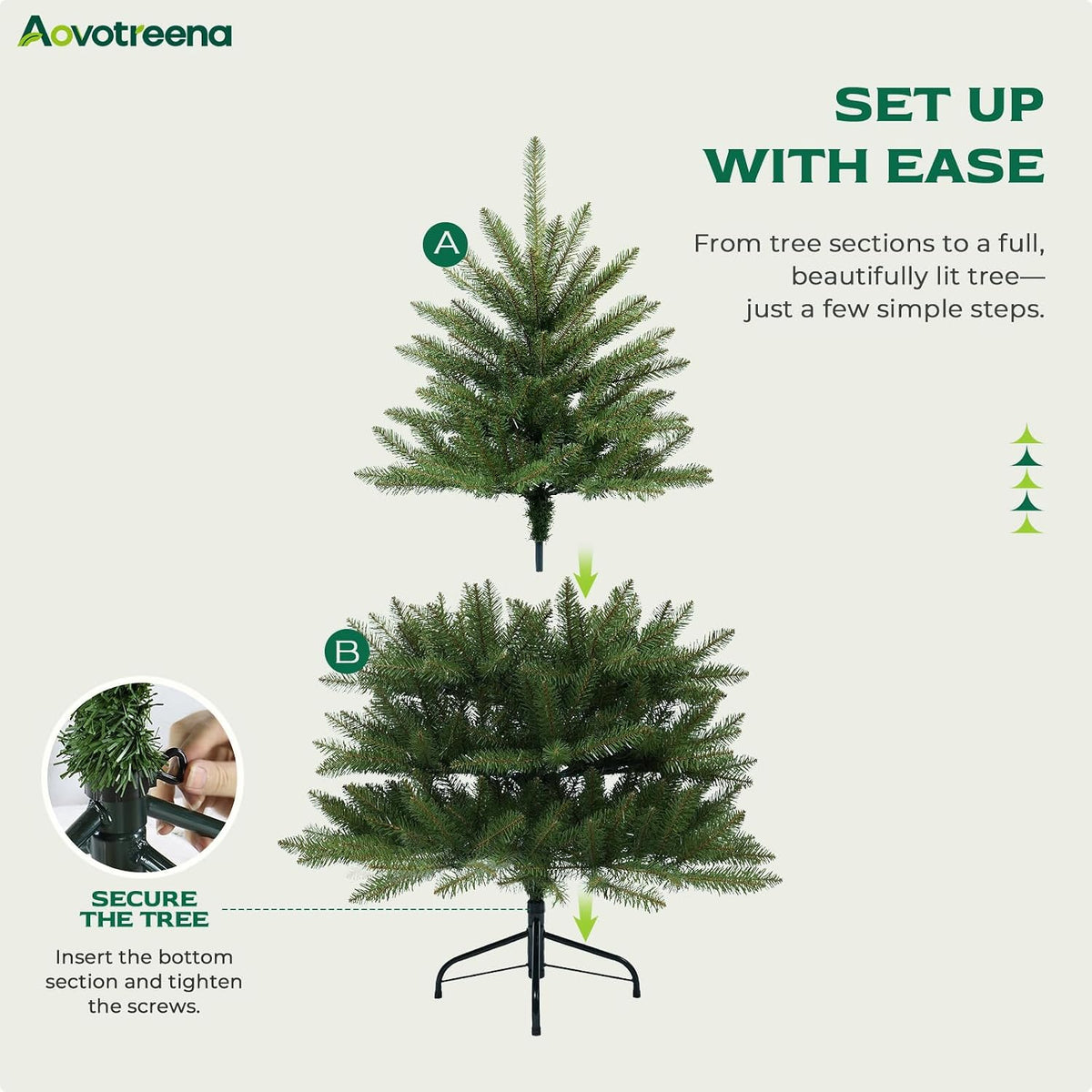 4ft Unlit Christmas Tree 436 PVC Tips for Small Space Decor