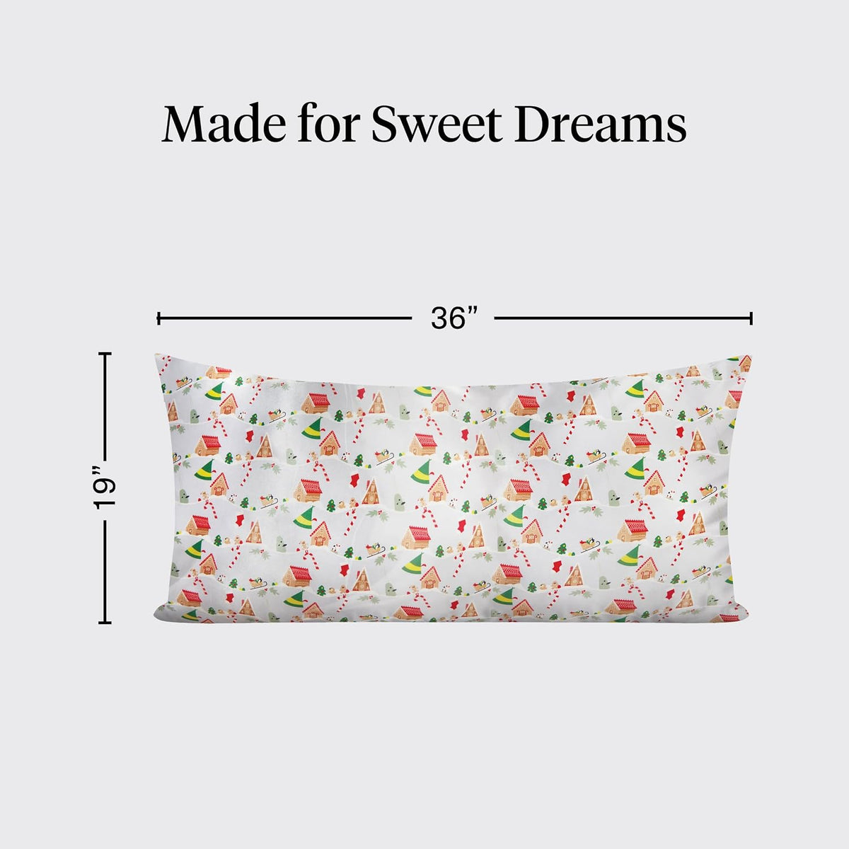 Kitsch x Elf Periwinkle Christmas Satin Pillowcase - King Size 19x36