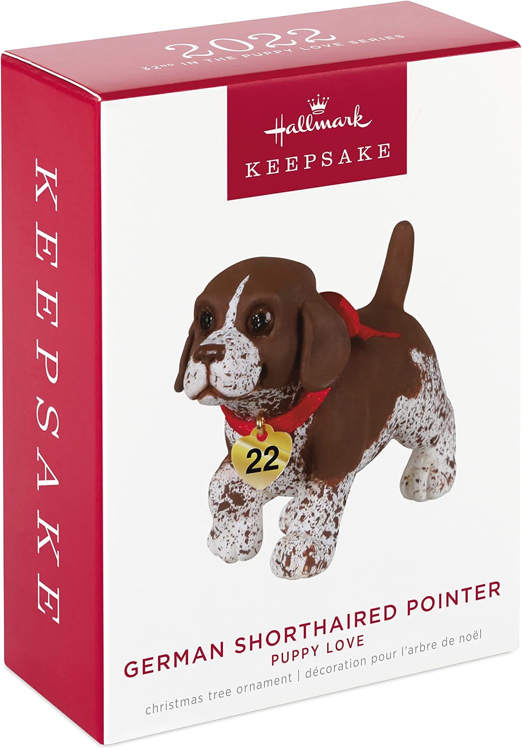 Hallmark Keepsake Christmas Ornament 2022 Year-Dated, Puppy Love German Shorthaired Pointer