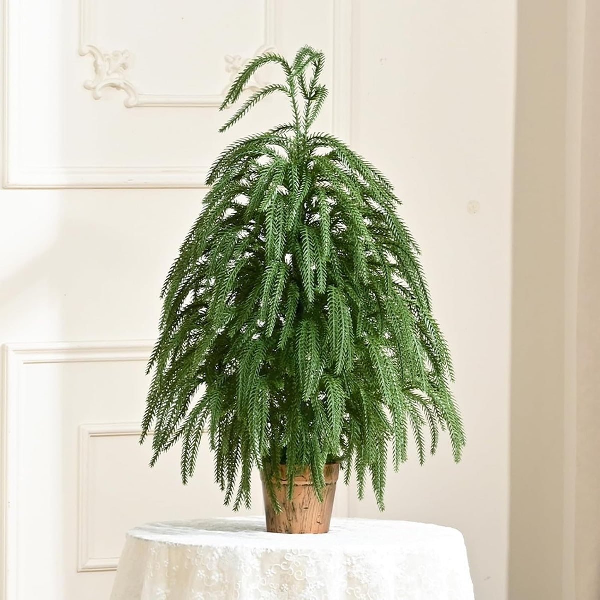 2FT Real Touch Mini Christmas Tree, Small Table Top Christmas Tree with Pot