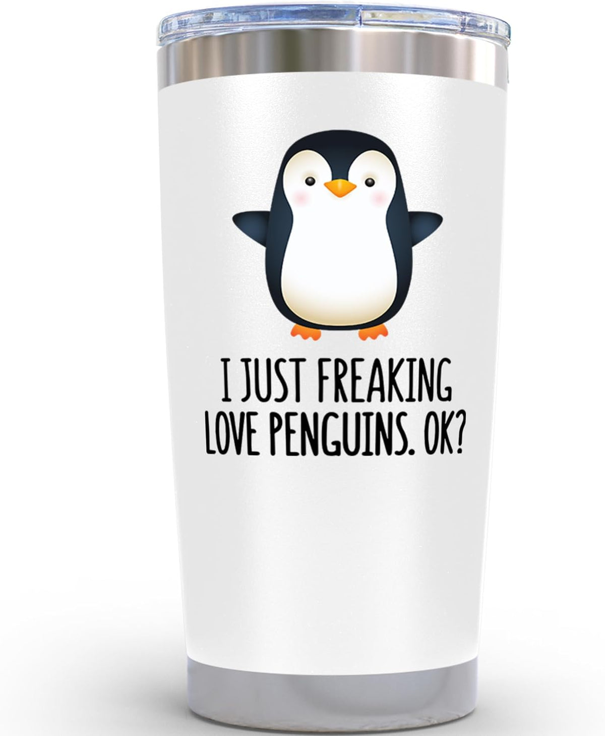 KLUBI Penguin Gifts for Women - 20oz Penguin Tumbler Themed Christmas Gifts With Penguins Gift Ideas Penguin Figurines Teacher Gifts Gag Gifts for Her