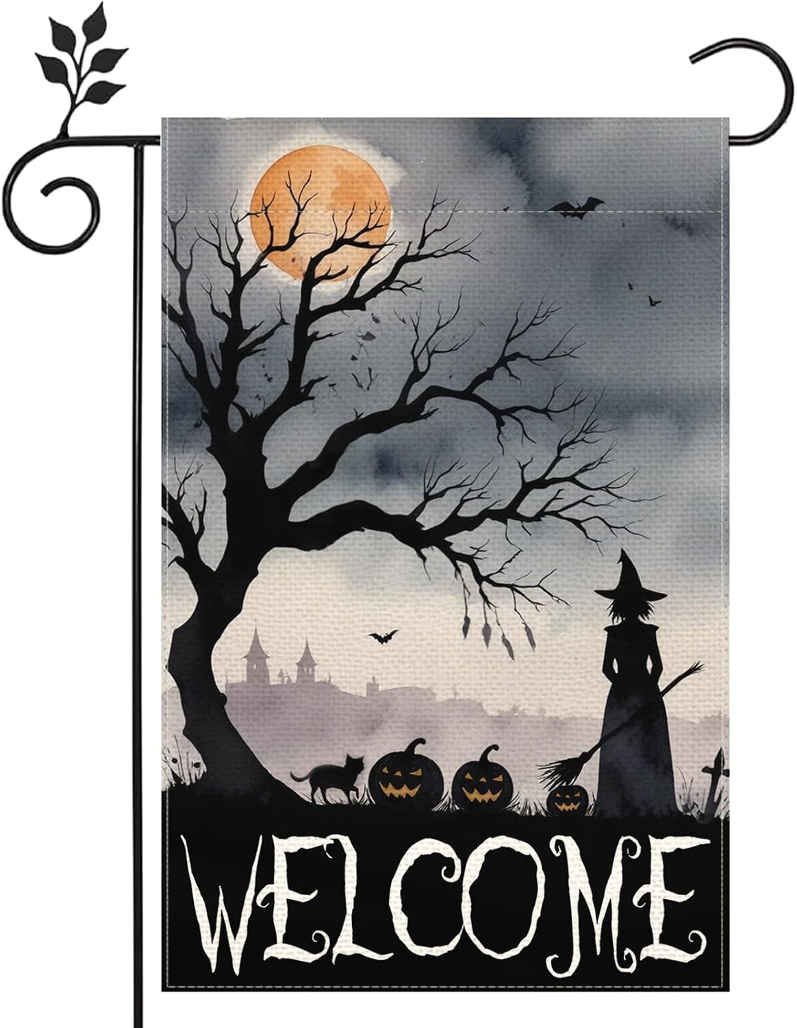 12×18 in Double-Sided Halloween Garden Flag ‘Not All Witches Live in Salem’ Funny Witch Flag | USA Decoration®