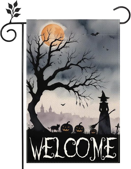12×18 in Double-Sided Halloween Garden Flag ‘Not All Witches Live in Salem’ Funny Witch Flag | USA Decoration®