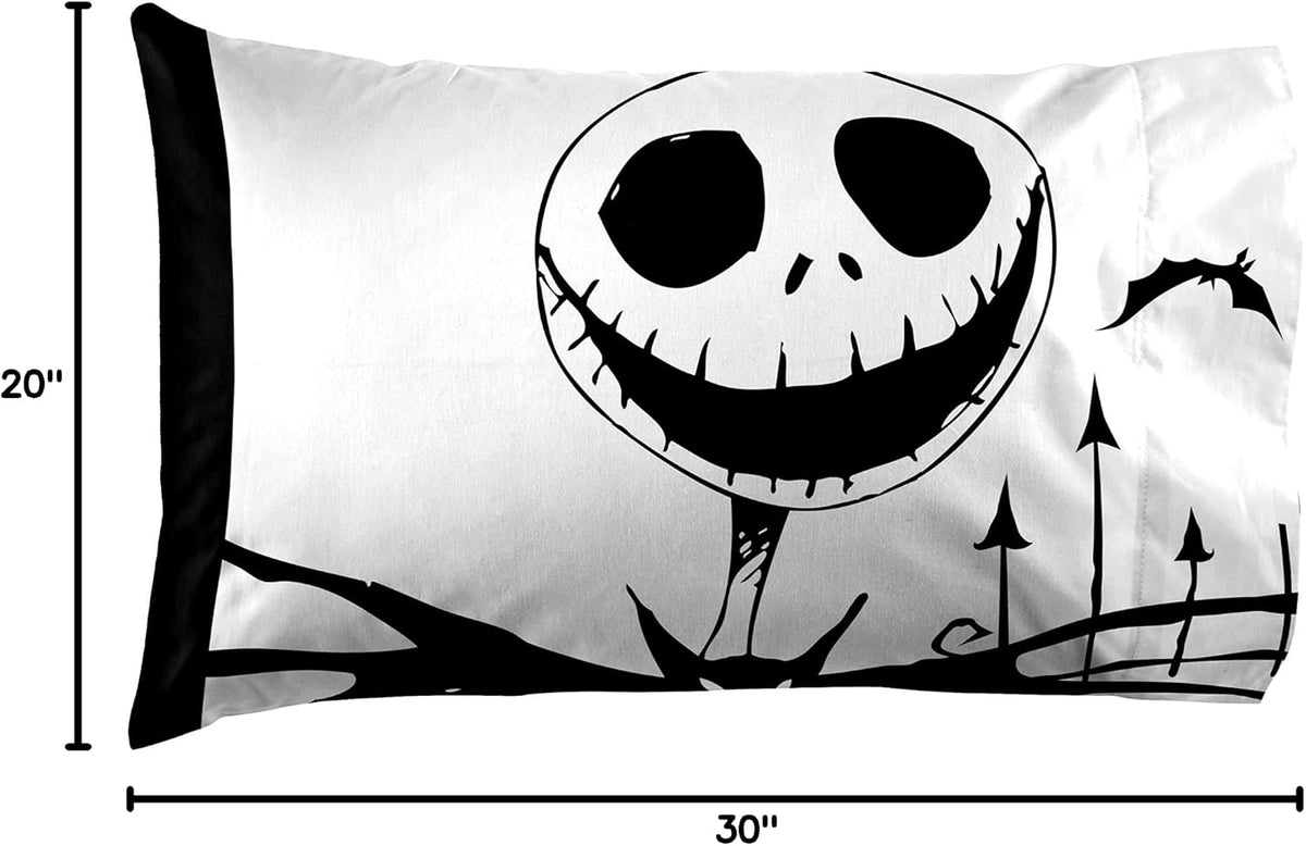 Nightmare Before Christmas Jack Skellington Pillowcase Reversible, Multi
