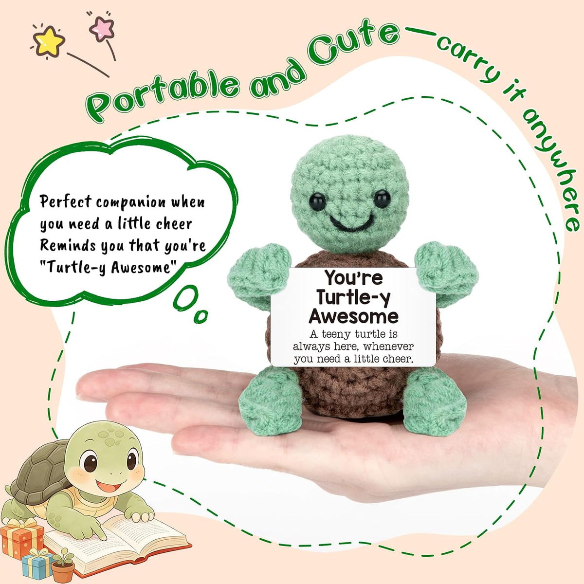 Mini Funny Turtle Christmas Birthday Gifts for Women Men Grandkids