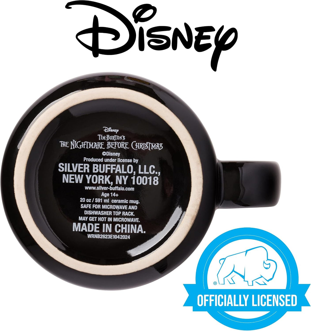 Silver Buffalo Disney Nightmare Before Christmas, Ceramic Camper Mug, 20oz