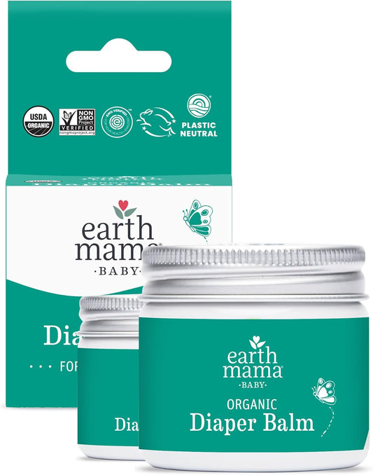 Gentle Organic Diaper Balm for Baby EWG-Verified, Petroleum & Artificial Fragrance Free (2 × 2 oz, with Calendula)