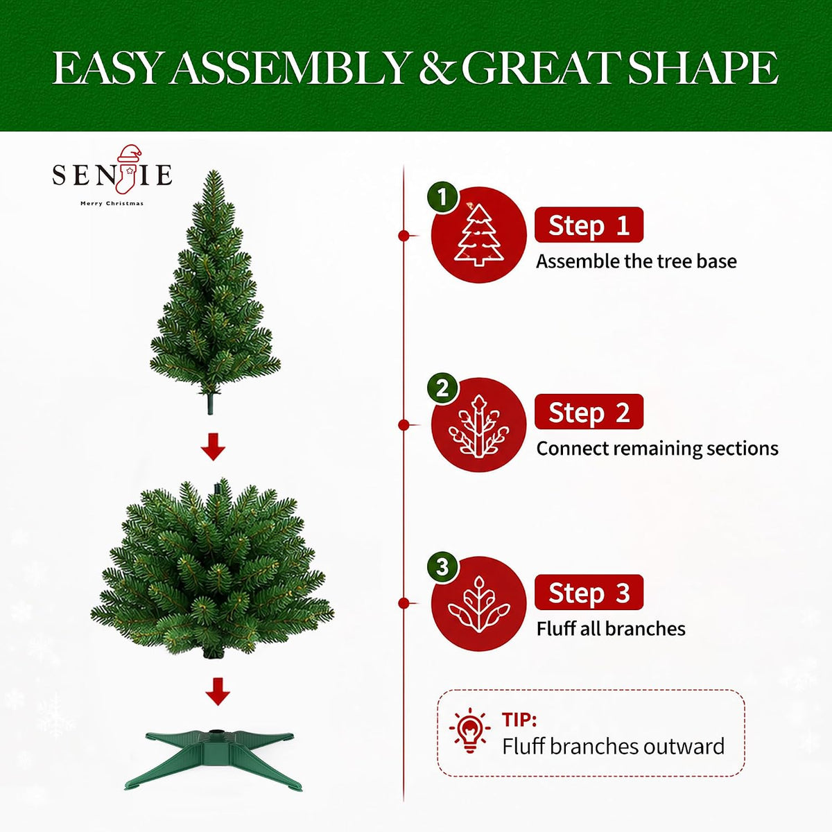 3FT Artificial Small Christmas Tree Mini Tabletop Decor Green