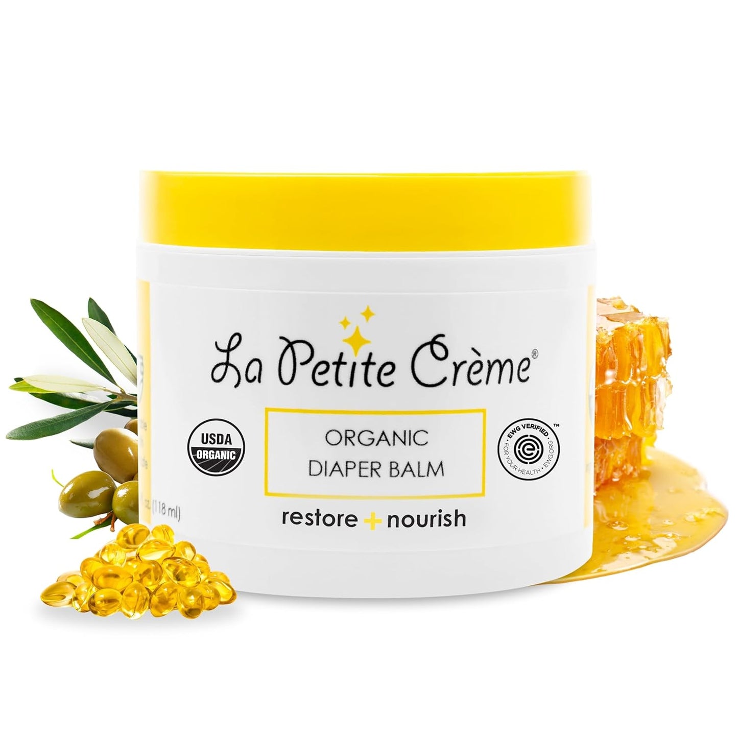 La Petite Creme Organic Diaper Balm – 4 oz Baby Cream