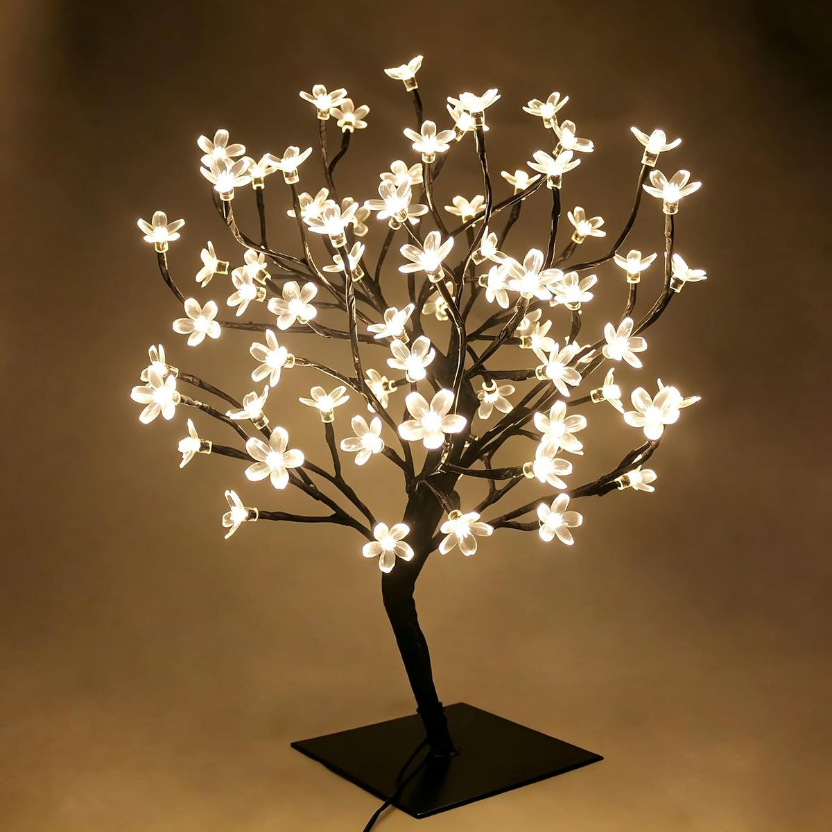 23inch 90 LEDs Cherry Blossom Tree Lights Desk Top Bonsai Tree Lamp