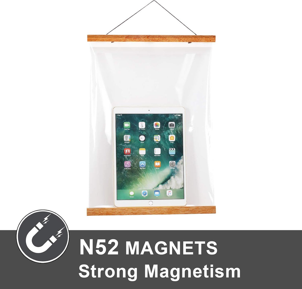 WITCOLOR Magnetic Poster Hanger Frame - 16x20 16x24 16x12 Wooden Poster Frame, Solid Teak Wood, Strong Magnets for Easy Hanging Posters Maps Pictures Canvas Scrolls Print Wall Art Christmas Decor