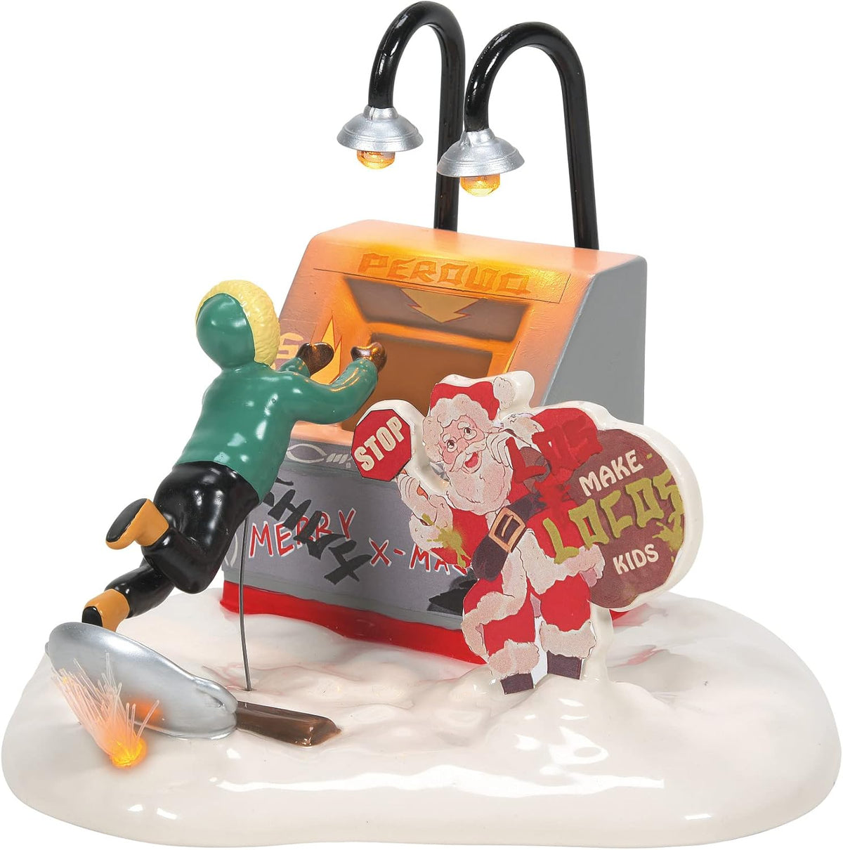 Department 56 Snow Village National Lampoon's Christmas Vacation Accessories Clark's End Run Lit Figurine, 5.9 Inch, Multicolor