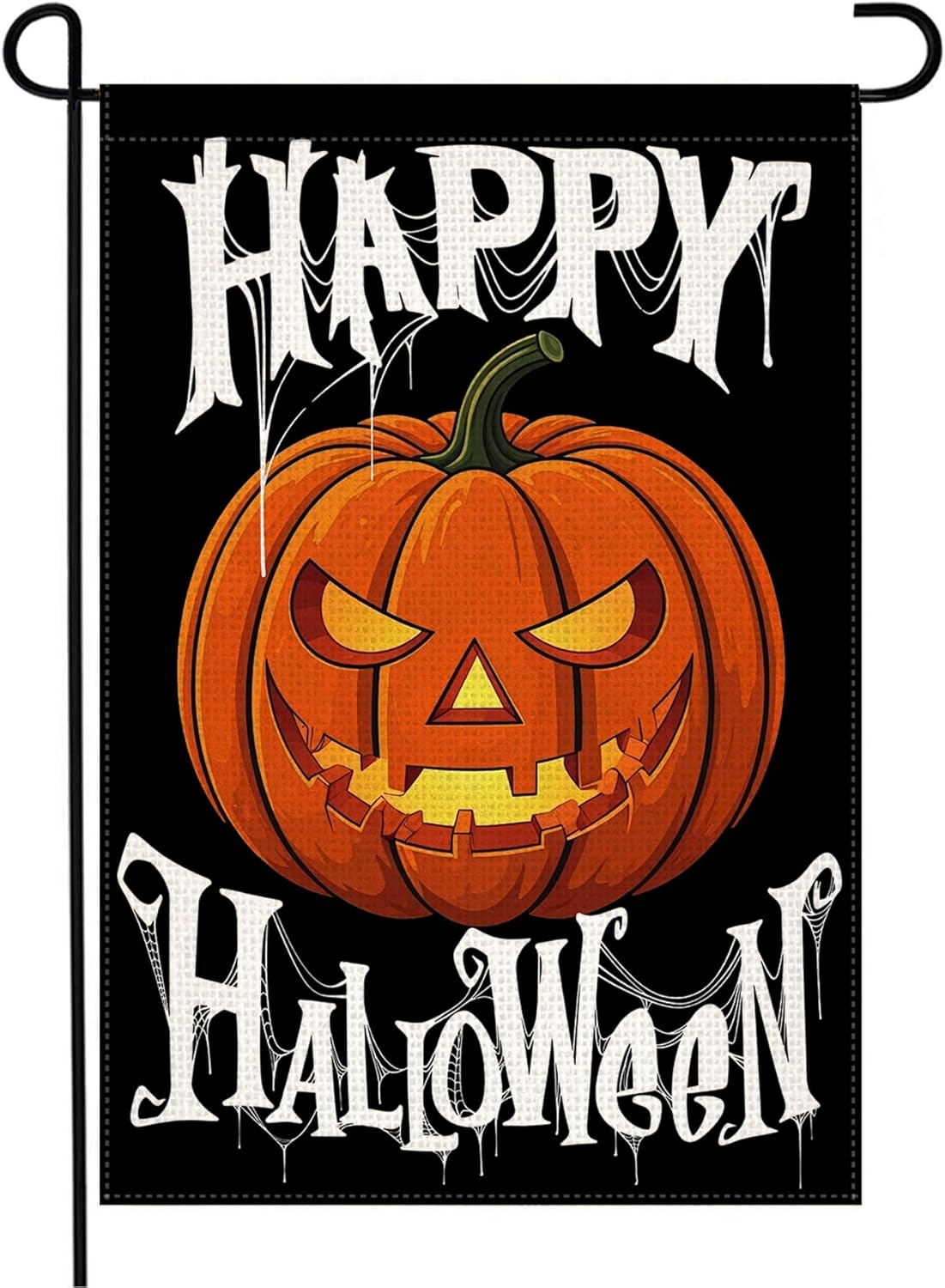 Halloween Ghost Garden Flag 12×18? Double-Sided Burlap “Happy Halloween” Décor | USA Decoration®