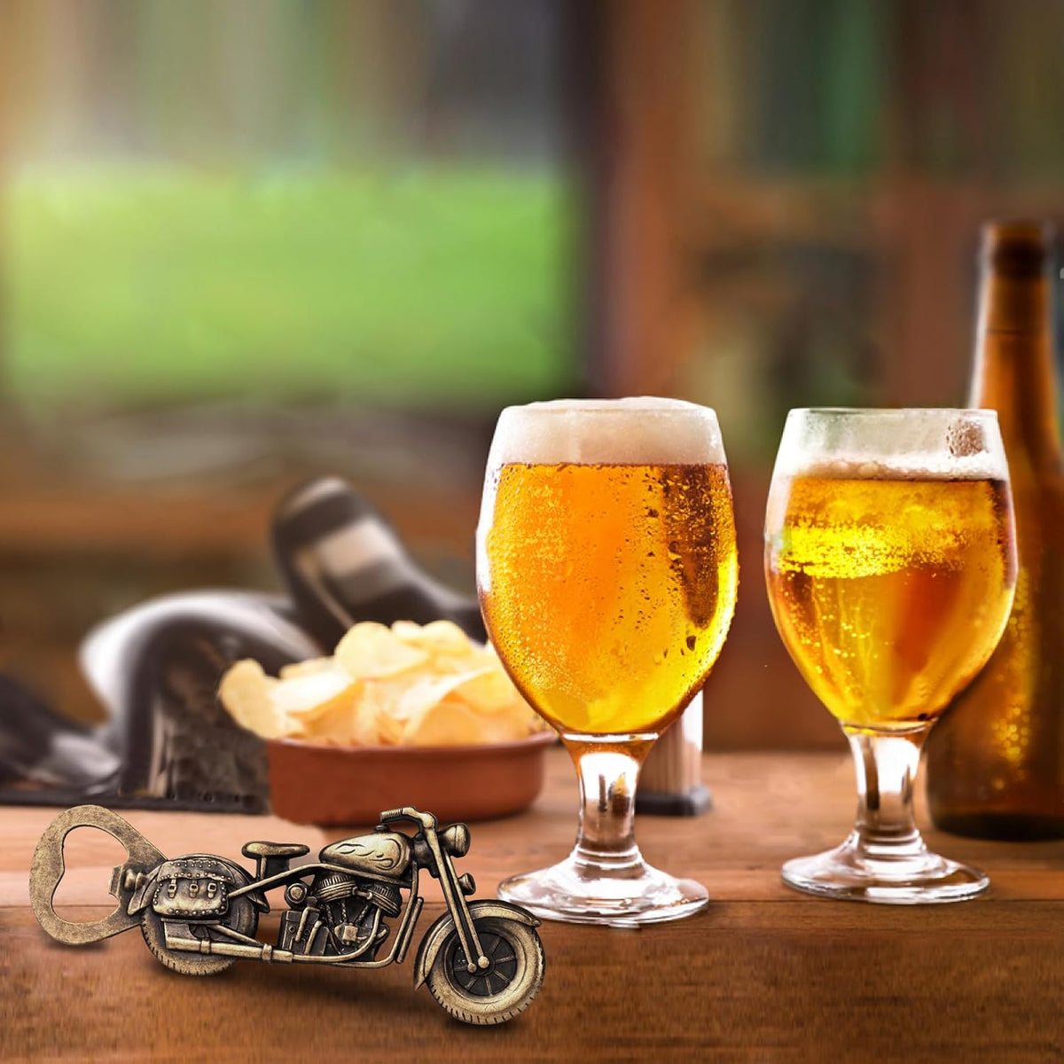 Motorcycle Gifts for Men, Beer Bottle Opener Gift for Christmas Fathers Day