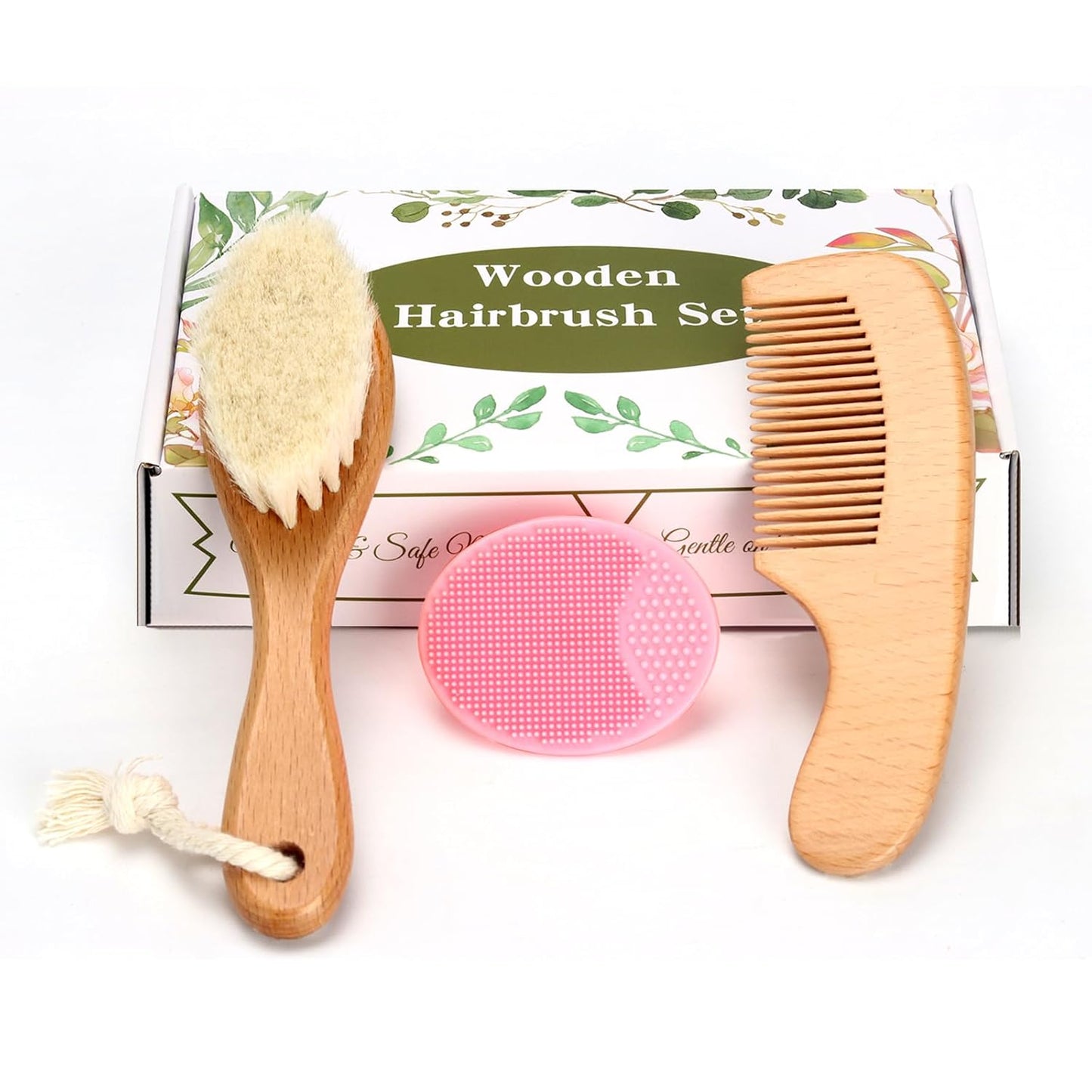 Baby Hair Care Kit – Wooden Brush & Cradle Cap Comb Set