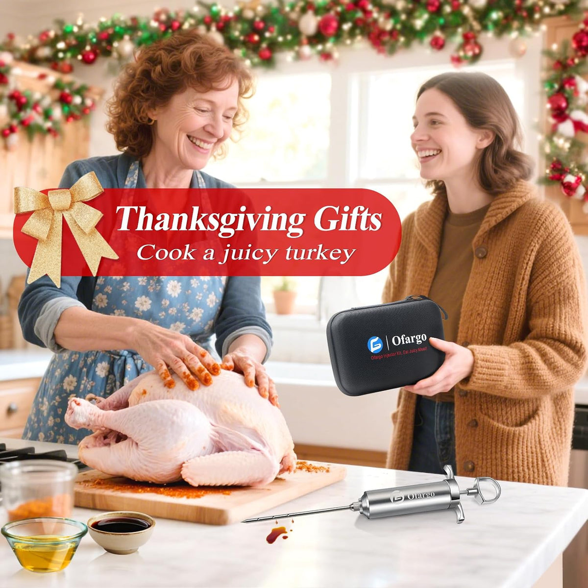 Meat Injector for Turkey, Brisket, Pork Butt, Chickens, Large Cuts of Meat