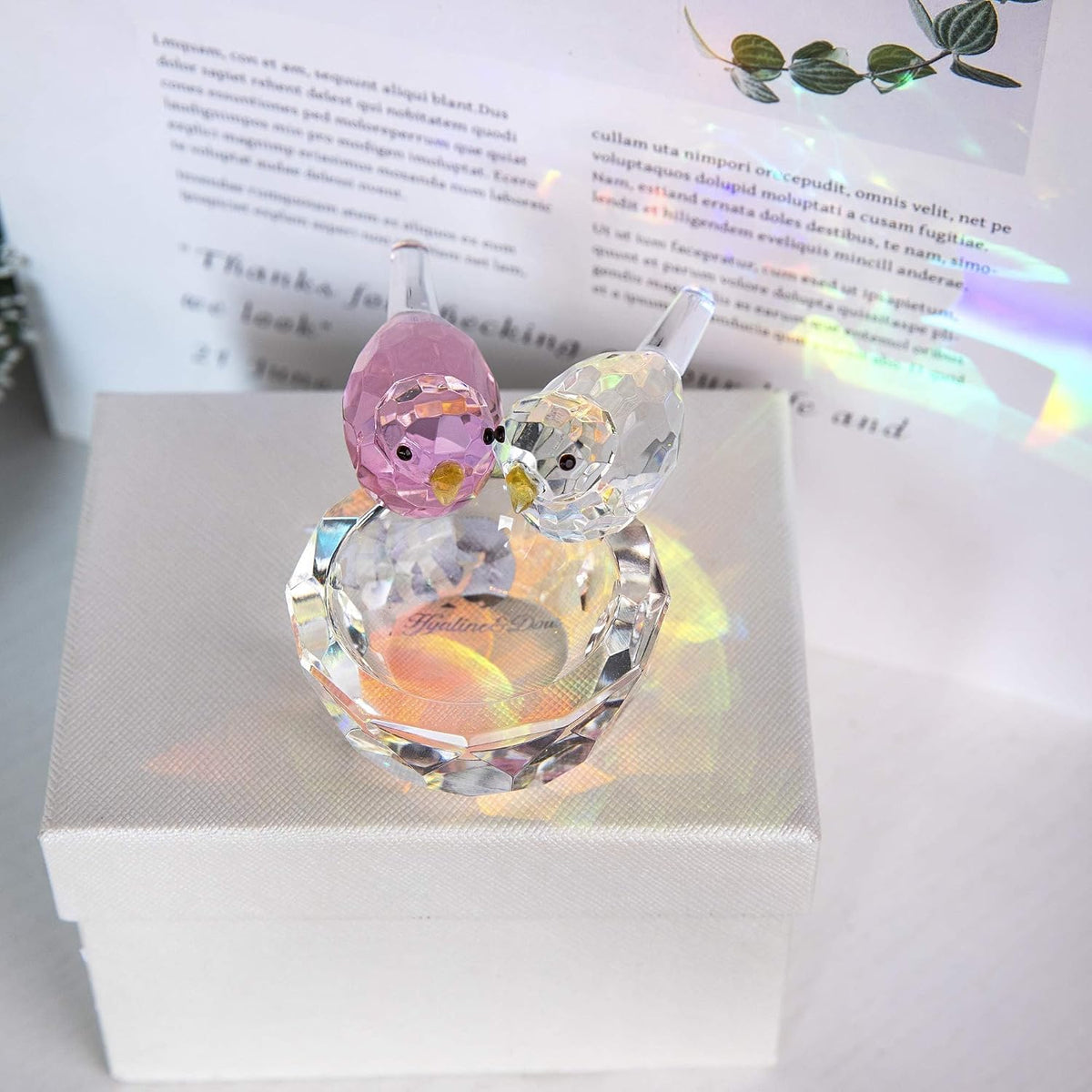 3.3'' Crystal Bird Figurine Collectible Art Glass Animal Gifts for Women
