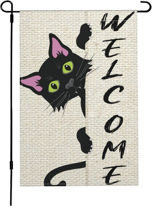 12×18 in Double-Sided Halloween Black Cat Garden Flag Fall & Yard Décor | USA Decoration®