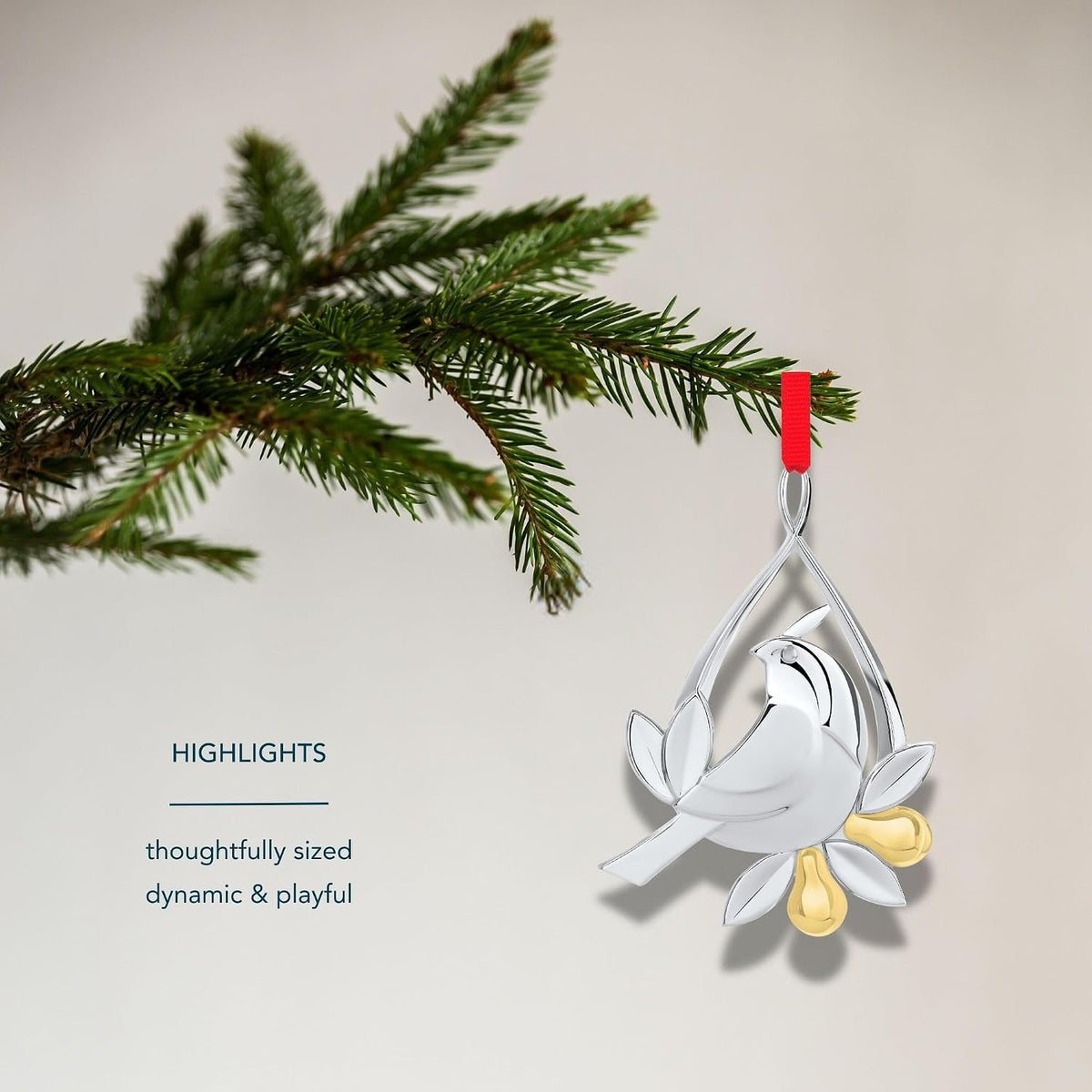 nambe Twelve Days of Christmas Hanging Tree Ornament