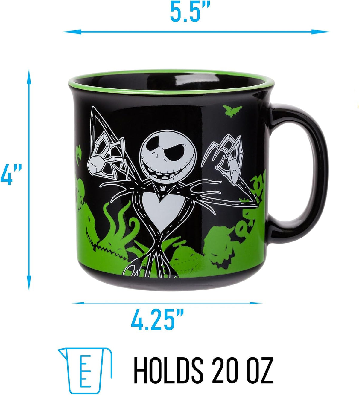 Silver Buffalo Disney Nightmare Before Christmas, Ceramic Camper Mug, 20oz