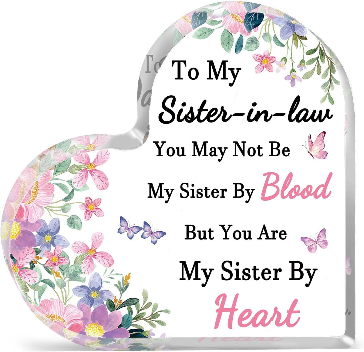Sister In Law Birthday Gifts from Sister Brother Acrylic Heart Decoration