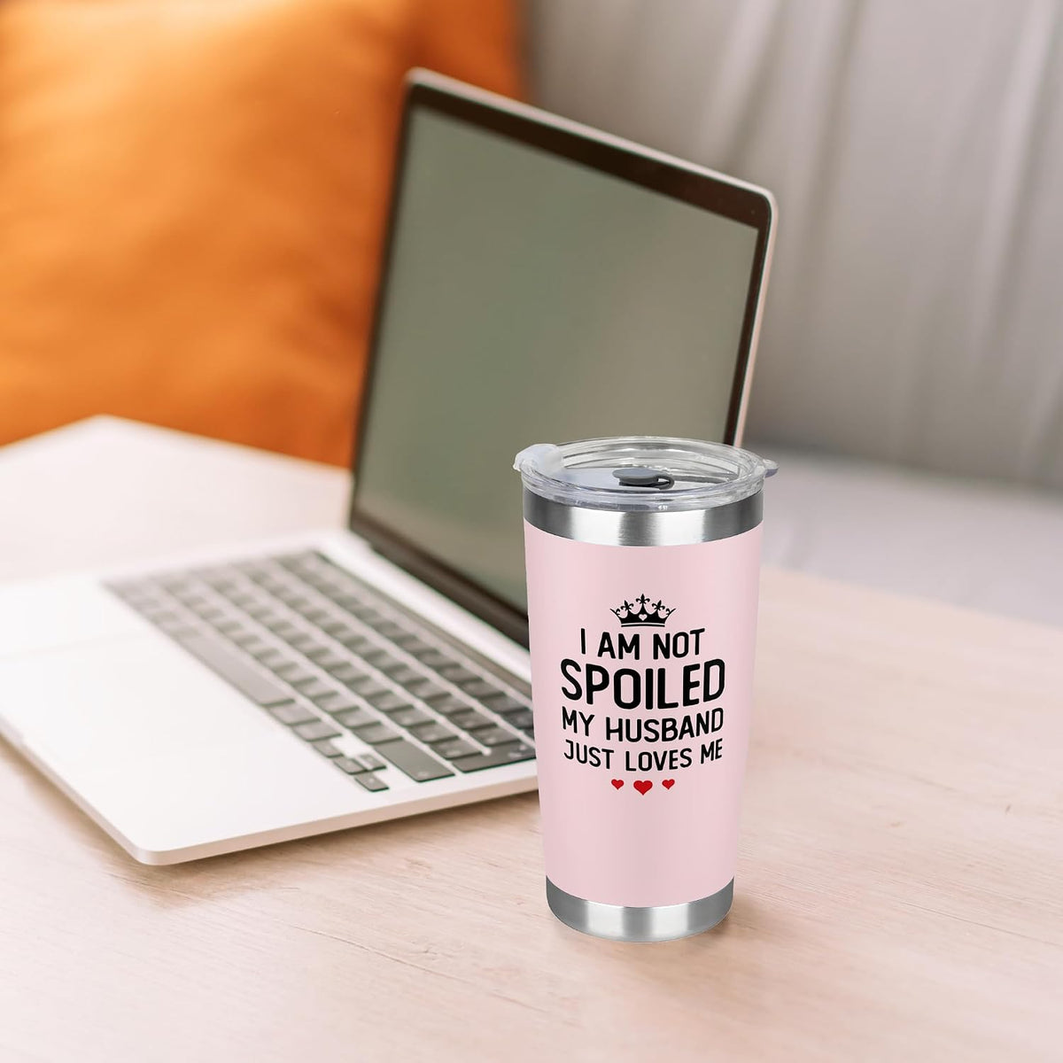 KatAndNat Gifts for Wife from Husband - Wedding Anniversary for Women, Christmas, Birthday, Mothers Day Gifts for Wife - Romantic Wife Gift for Her - 20 Oz Pink Tumbler