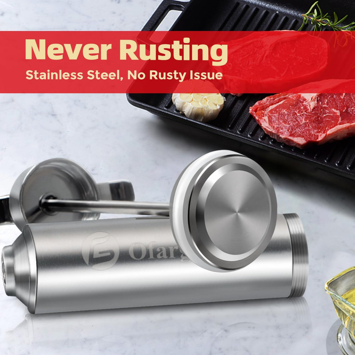 Meat Injector for Turkey, Brisket, Pork Butt, Chickens, Large Cuts of Meat