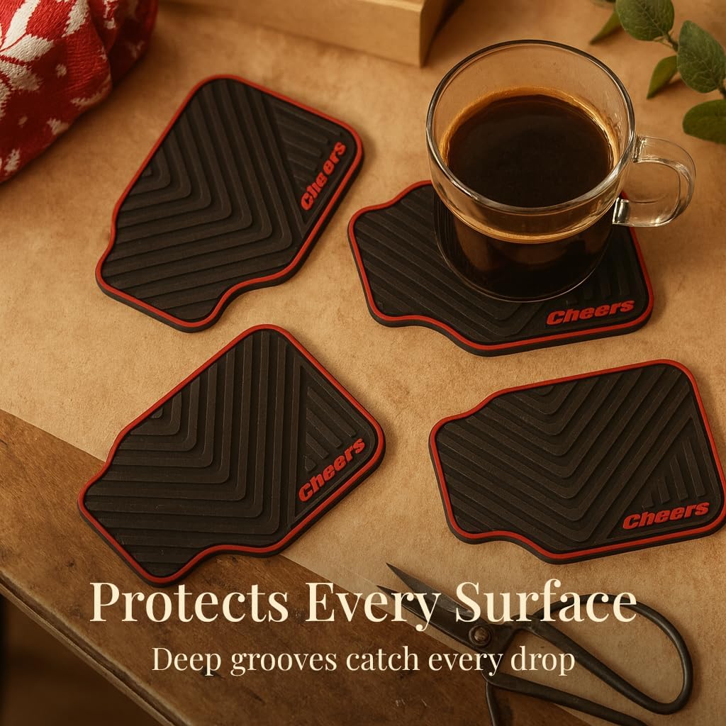 Triple Gifffted Car Gifts for Men, Car Coasters, Gifts for Guys, Set of 4