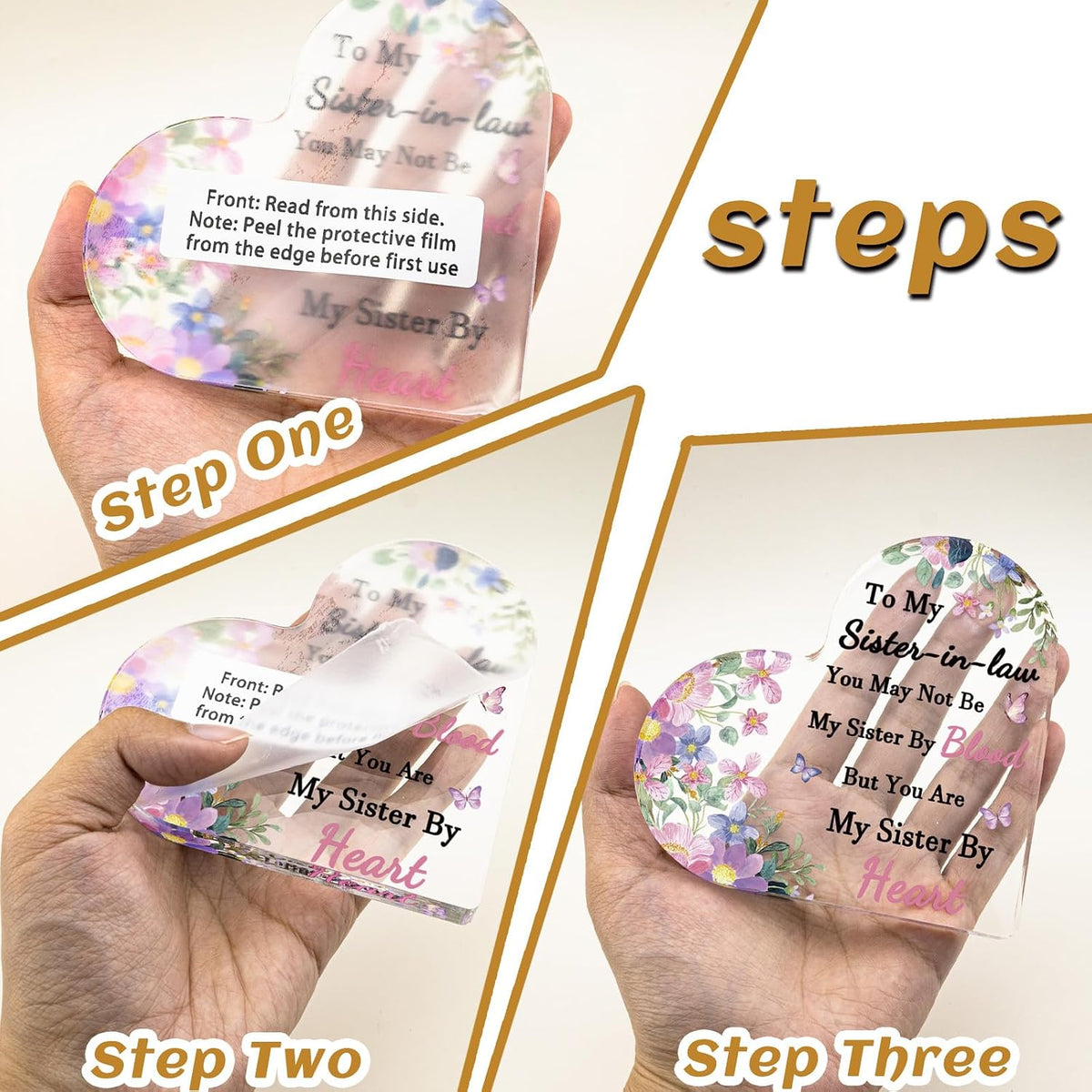 Sister In Law Birthday Gifts from Sister Brother Acrylic Heart Decoration