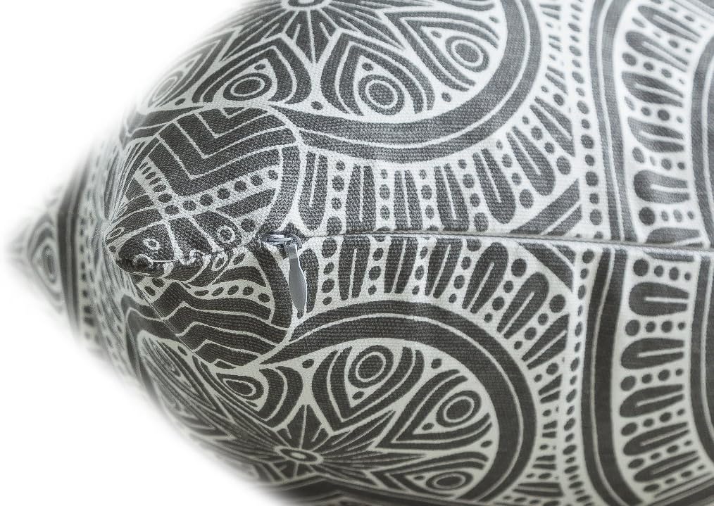 TreeWool 2-Pack Cotton Mandala Throw Pillow Covers (18" x 18" | Graphite)