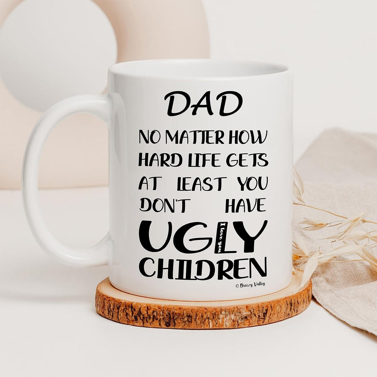 Breezy Valley Fathers Day Dad Gifts Funny Mug for Dad from Daughter Son