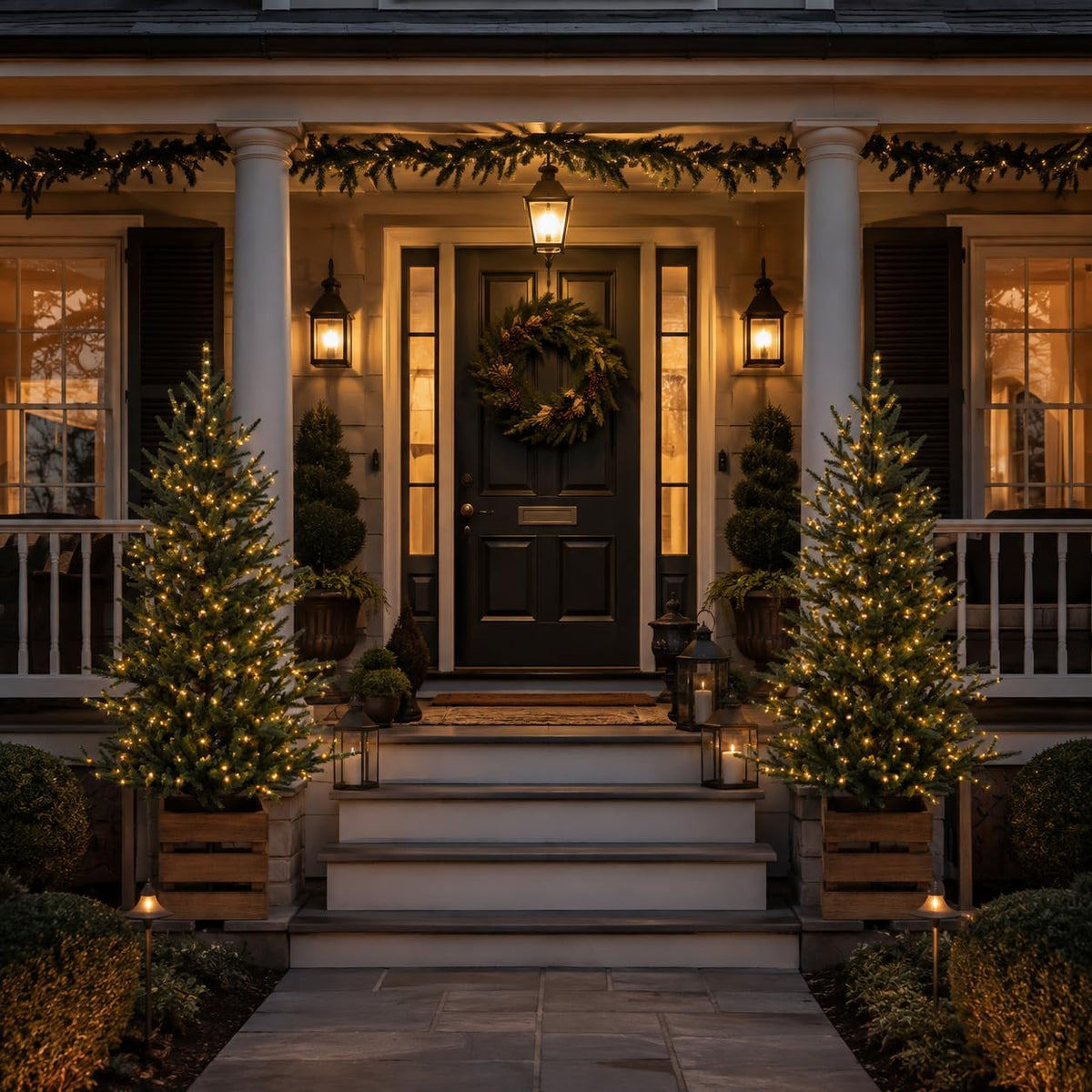 COLLECTIVE HOME 2 Pack Pre-Lit 4 FT Christmas Trees, 70 Lights, 8 Functions