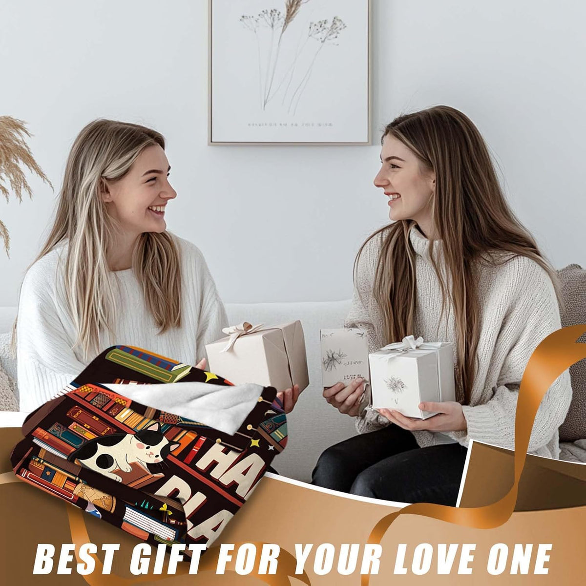 Book Lovers Gifts for Women, Librarian Gifts for Reader, Bookshelf Blanket Gifts for Reading Lover Bookish Reader, Gift on Christmas Birthday Graduation, Reading Blanket, 50"X60"