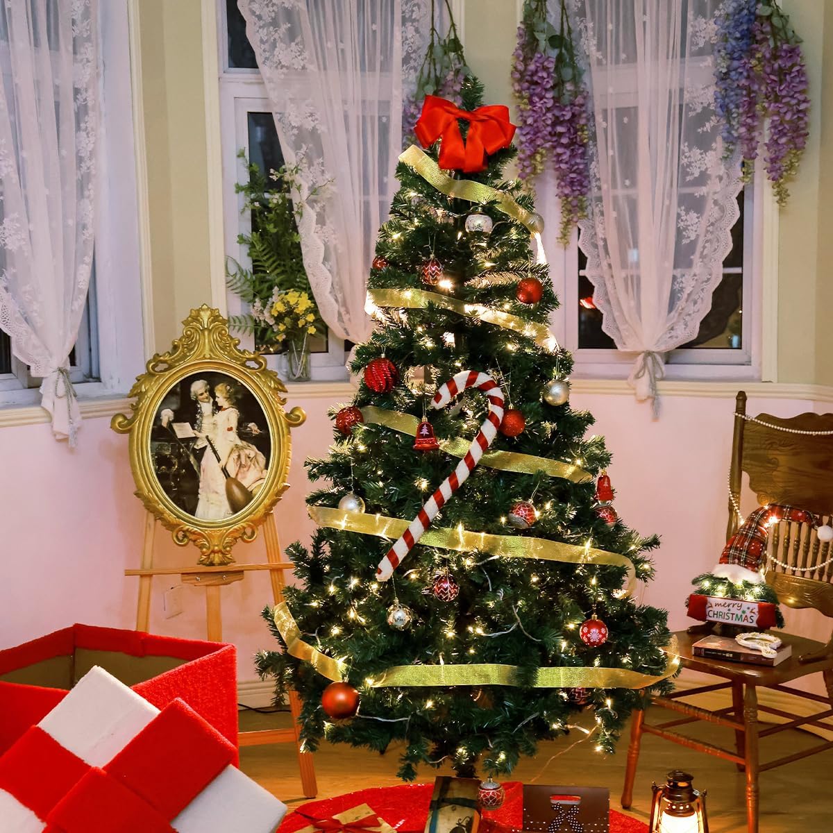 4ft Green Artificial Christmas Tree,Arbol de Navidad Small Fake Xmas Tree