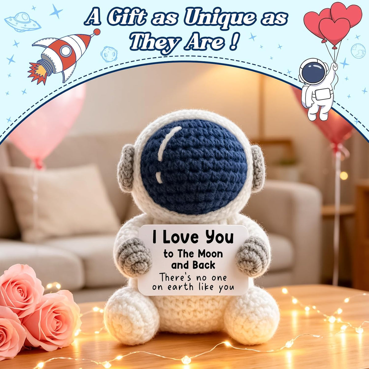 Gifts for Him Her Boyfriend Girlfriend Crochet Astronaut