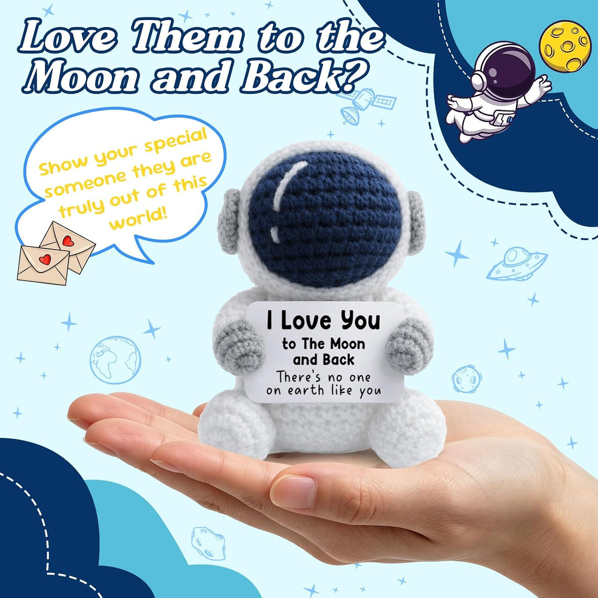 Gifts for Him Her Boyfriend Girlfriend Crochet Astronaut