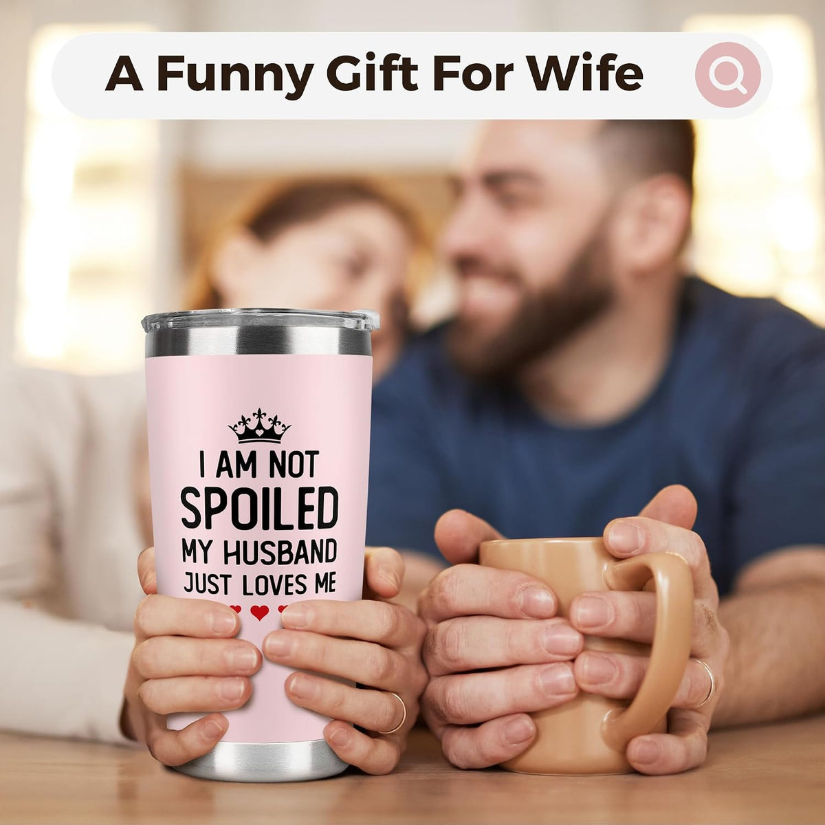 KatAndNat Gifts for Wife from Husband - Wedding Anniversary for Women, Christmas, Birthday, Mothers Day Gifts for Wife - Romantic Wife Gift for Her - 20 Oz Pink Tumbler