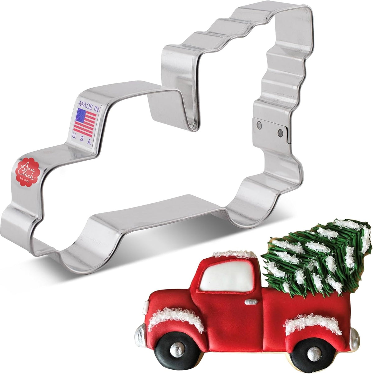 Ann Clark Vintage Truck with Christmas Tree Cookie Cutter, 5" Made in USA