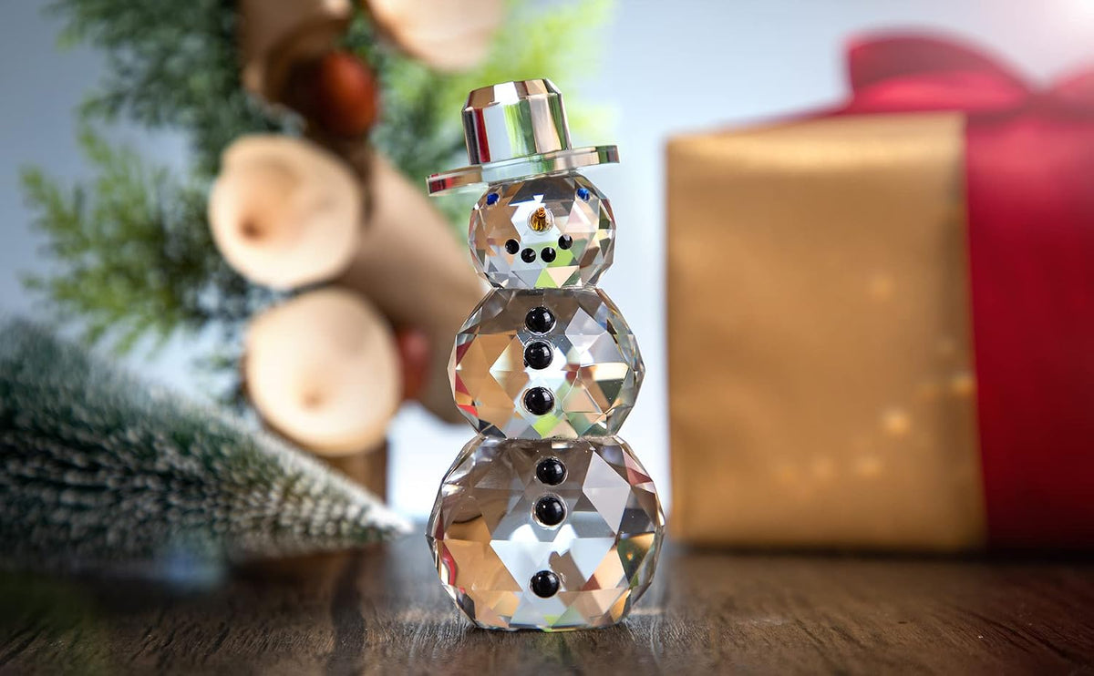 4.4" Crystal Snowman Figurines Collectibles with Hat