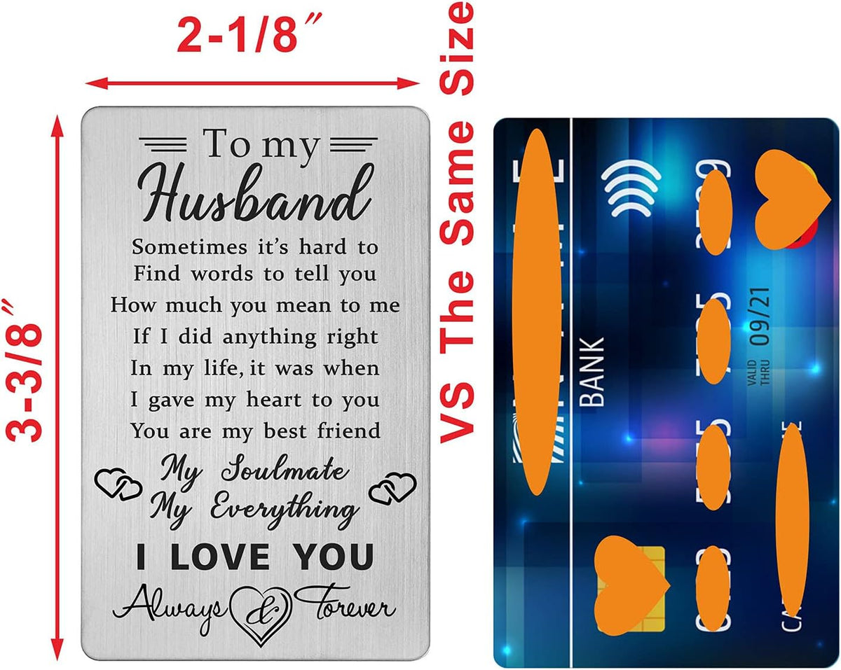 To My Husband Wallet Card, Anniversary Cards for Husband Birthday Gifts