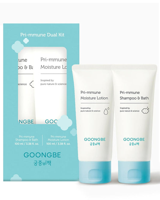 GOONGBE Baby Skincare Duo Set Korean Baby Shampoo & Bath Wash Travel-Sized Moisturizing Lotion Hydrating Nourishing Baby Bath Essentials (2 Items)