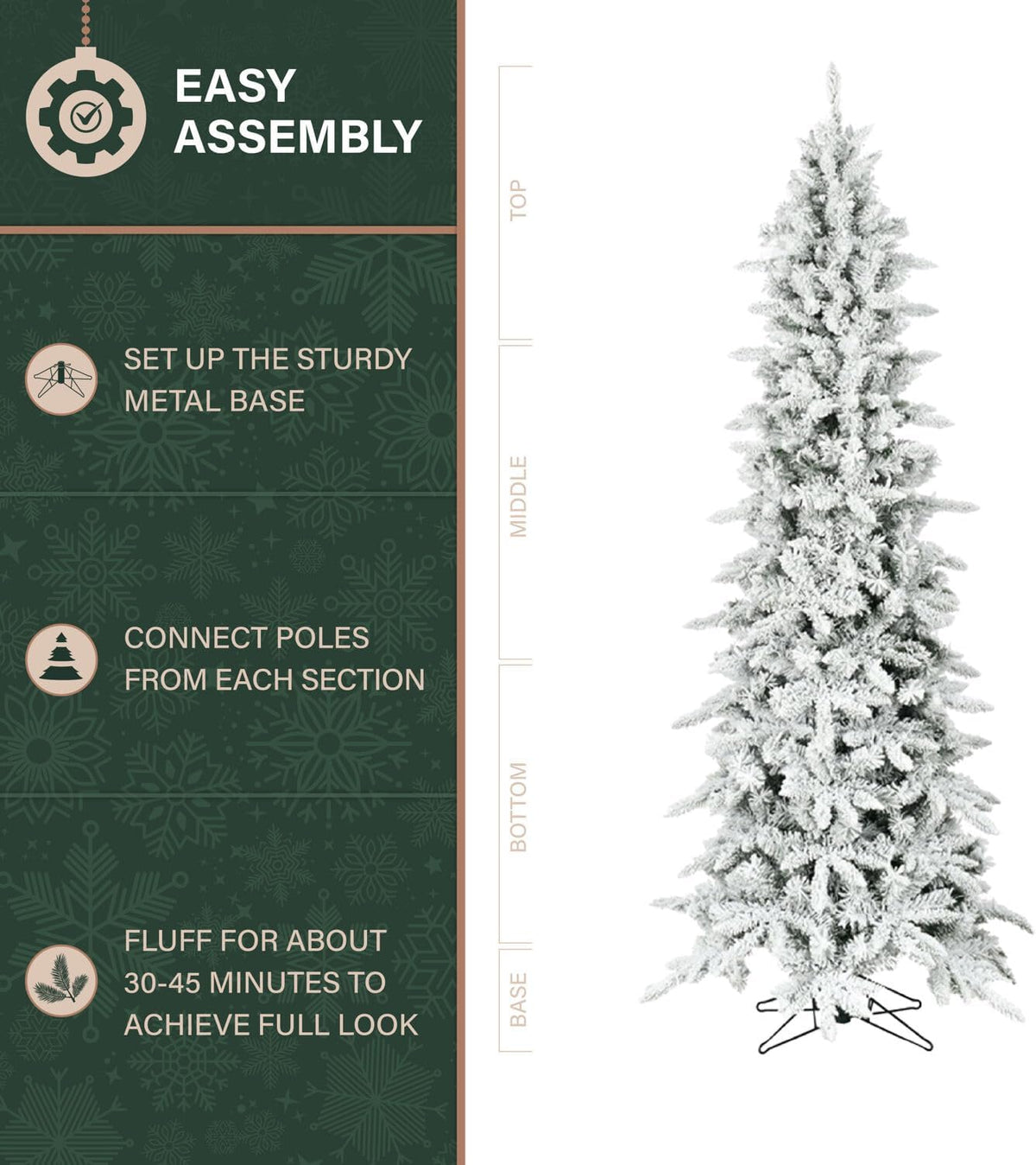 Fraser Hill Farm 6.5-Ft Slim Mountain Pine Christmas Tree with Stand