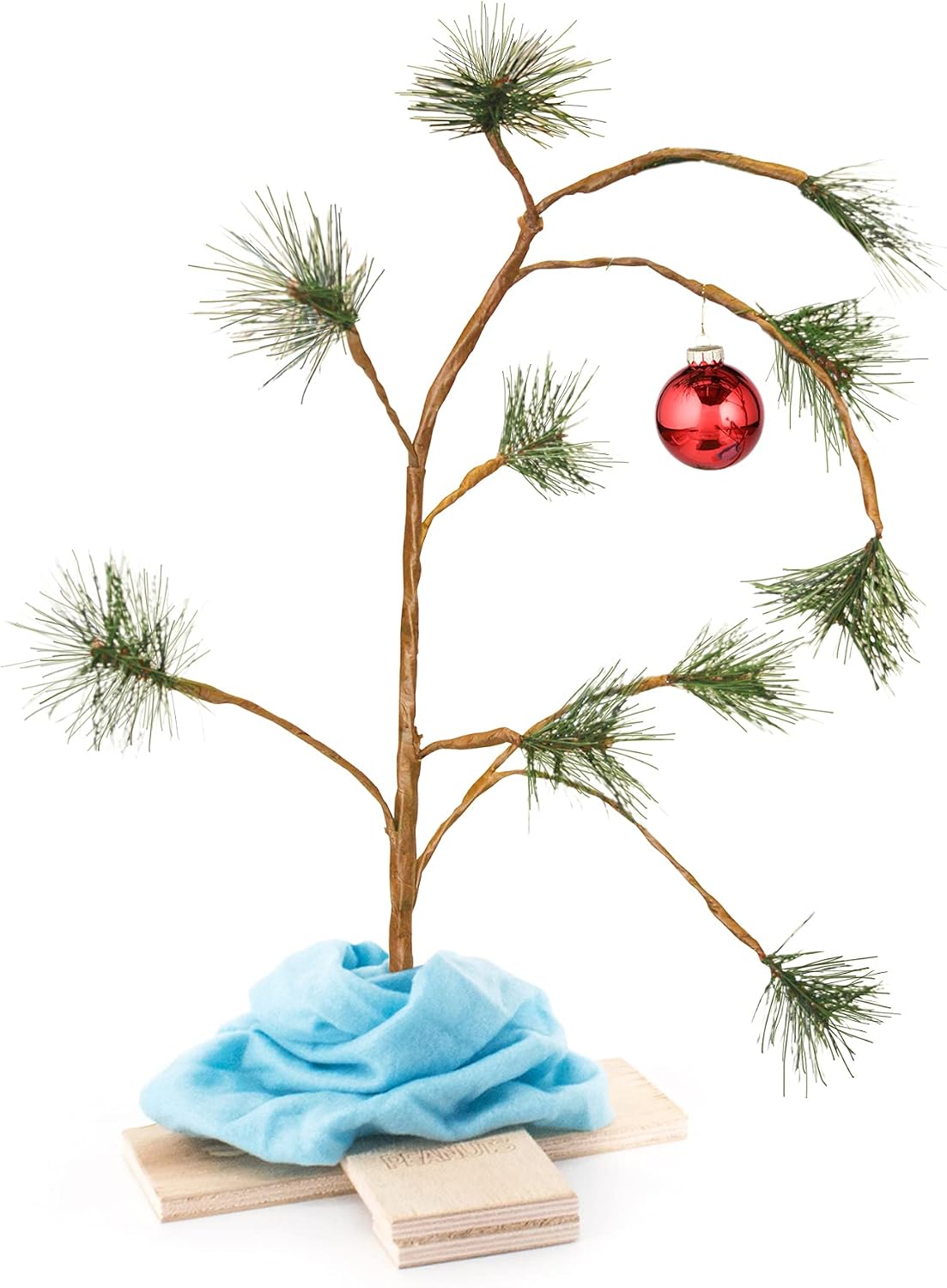 PRODUCTWORKS 24-Inch Peanuts Charlie Brown Musical Christmas Tree with Linus Blanket