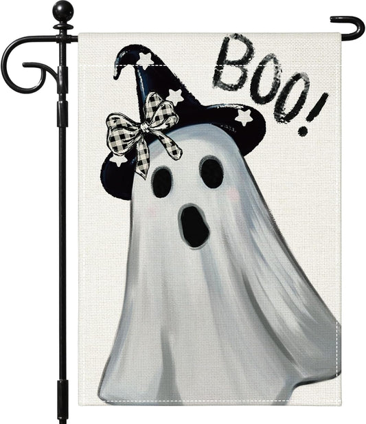 12×18 in Double-Sided Halloween Ghost Garden Flag Spooky Fall Yard Décor | USA Decoration®