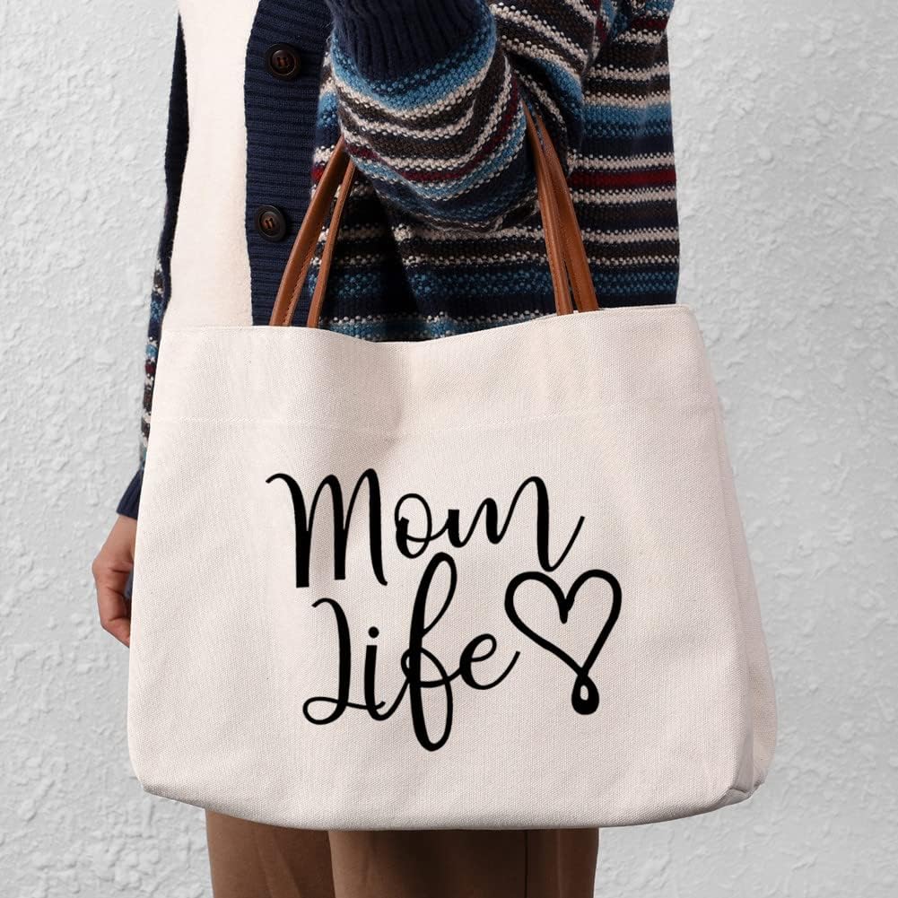 kifasyo Mom Mama Bag Mother Gifts Momlife Tote for Hospital Beach Travel