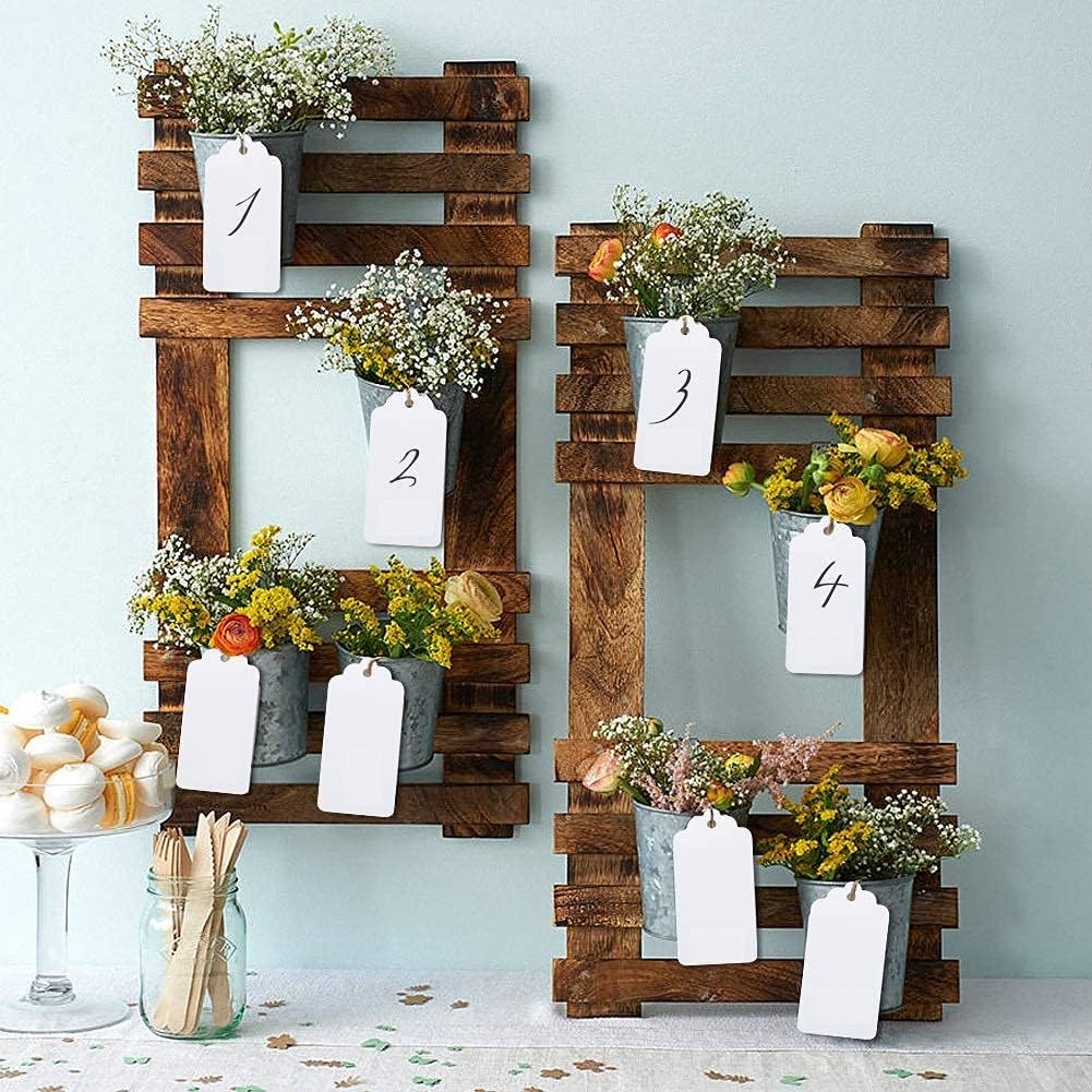 G2PLUS 100PCS White Gift Tags with String, 2 x 4 Inches Blank Paper Tag