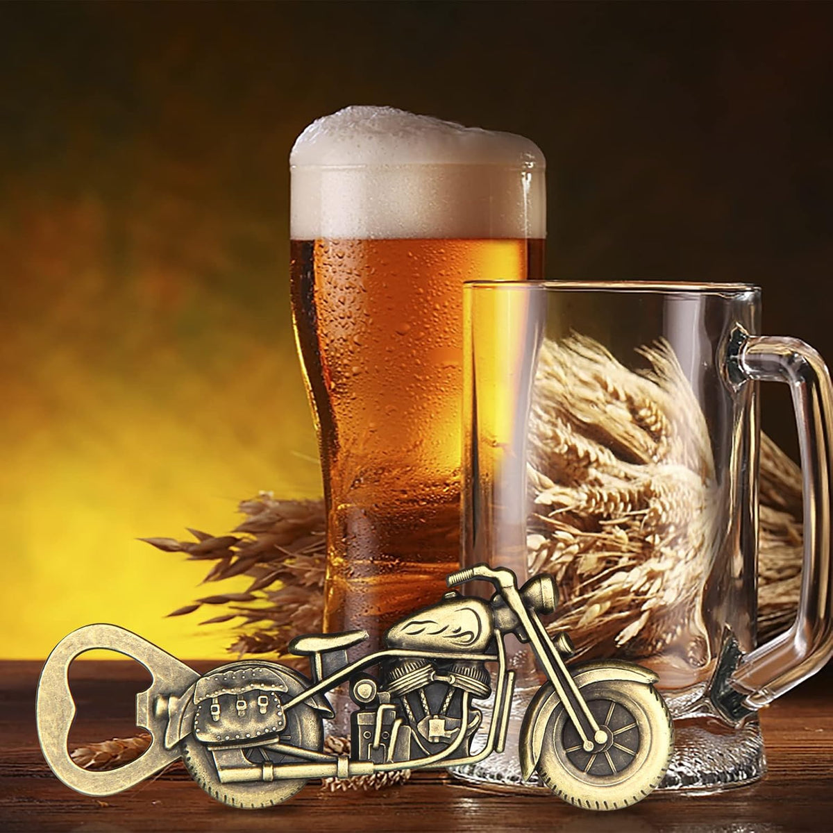 Motorcycle Bottle Opener Gifts for Men Dad, Vintage Motorbike Beer Bottle Opener with Gift Box, Cool Biker Gifts for Husband Grandpa Boyfriend, Fathers Day Christmas Birthday Stocking Stuffers